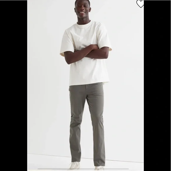 H M green slim fit chinos size 33